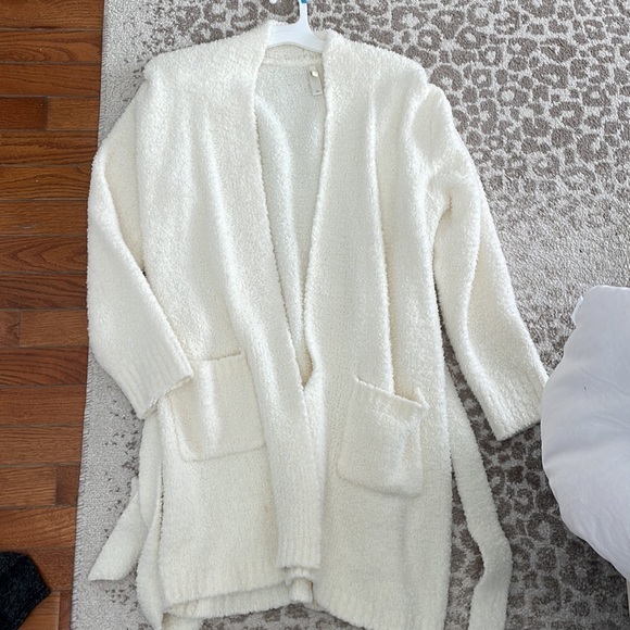 SKIMS cozy knit short robe in bone - Picture 6 of 6